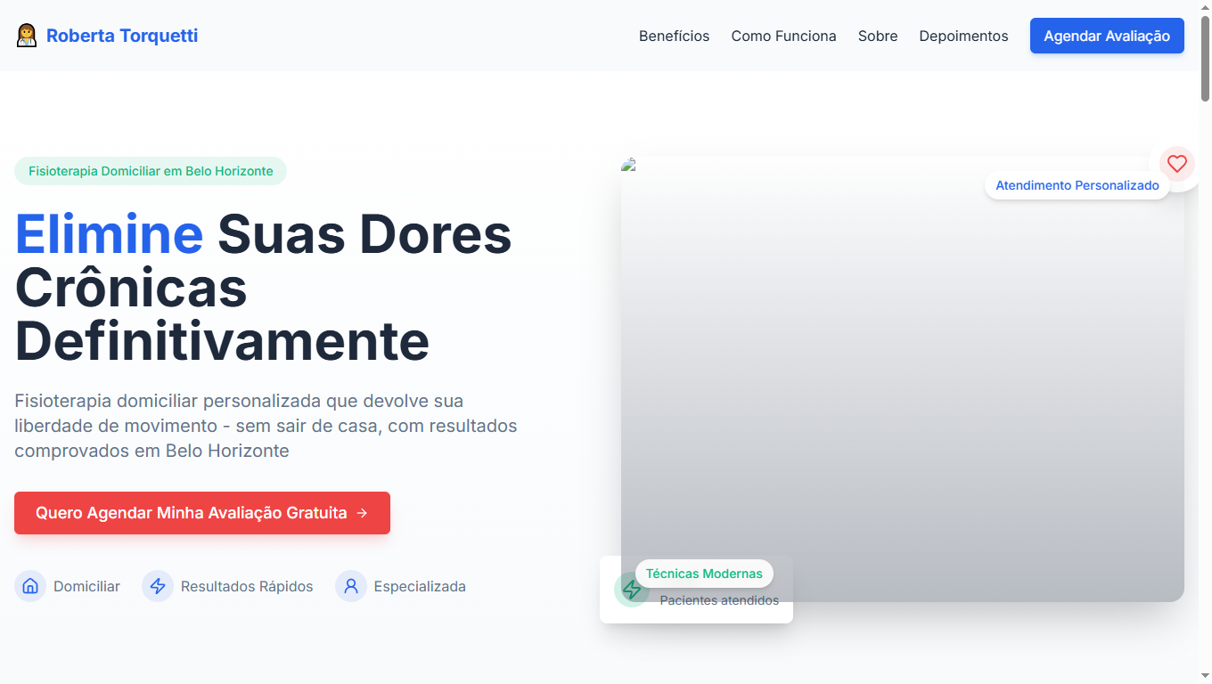 Physiotherapy Landing Page for Roberta Torquetti